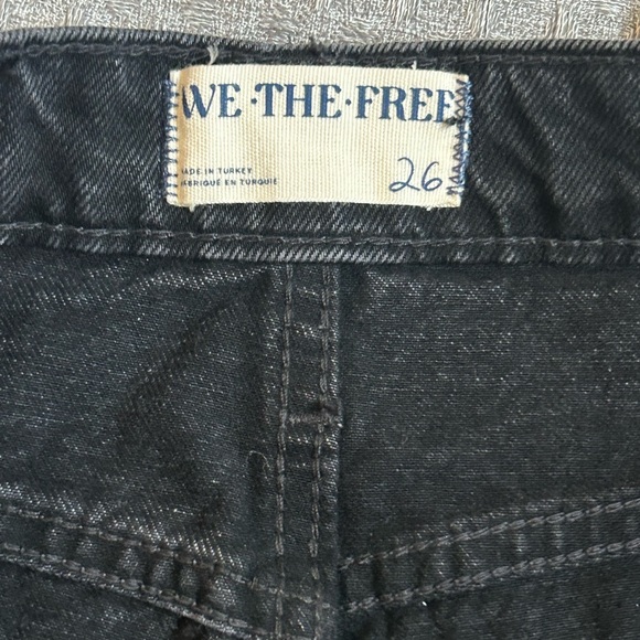 Free People We The Free Black Tapered Baggy High Rise Boyfriend Fit Jeans 26 NWT - Picture 9 of 12